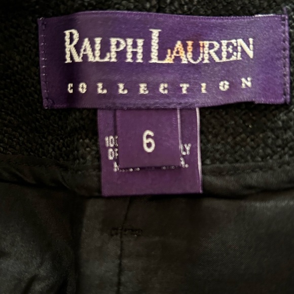 Ralph Lauren Collection Purple Label Black Linen Midi Pencil Skirt Size 6 - Picture 2 of 15
